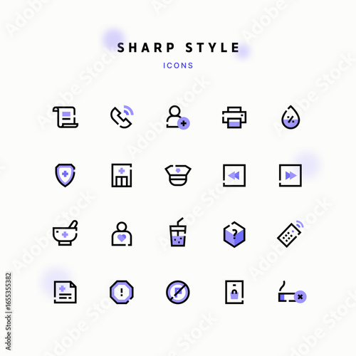 Sharp style line icon