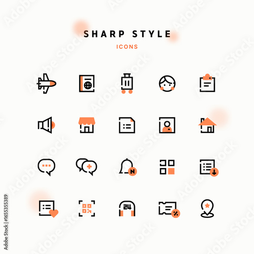 Sharp style line icon