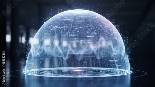 Futuristic Digital Globe with Data Network