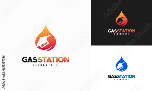 Modern Gas Station Logo Design concept vector,