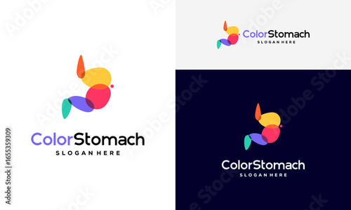 Stomach Logo designs, Colorful Stomach logo designs concept vector