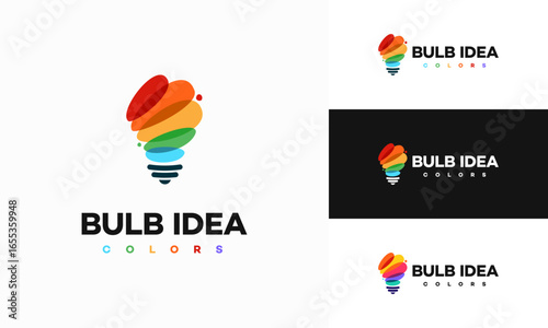 Colorful lightbulb logo designs concept, creative icon symbol technology logo, bulb logo designs