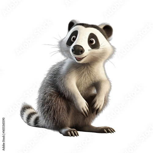 raccoon isolated on white background