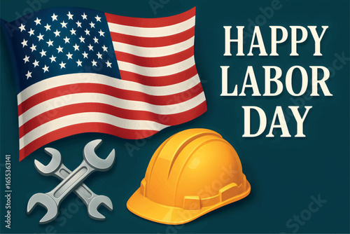 Labor Day Celebration with Hardhat and Tools