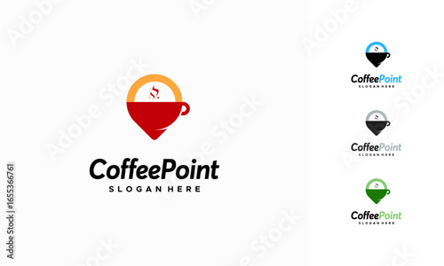 Coffee Shop Point logo designs concept vector, Coffee Cafe Logo designs template