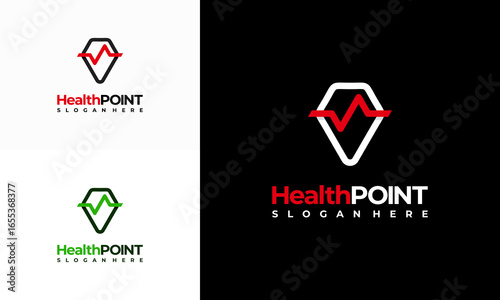 Medical Point logo designs concept vector, Healthcare Logo designs template