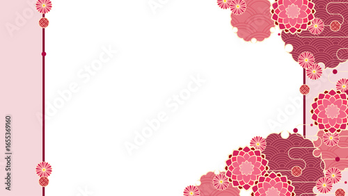 秋色の菊の花のはなやかな背景、和風のサムネイル素材