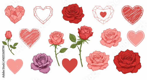 Roses and Hearts – Romantic Love Flowers