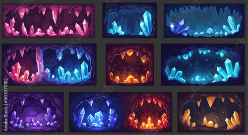 Glowing Crystal Caves – Fantasy Environment Backgrounds