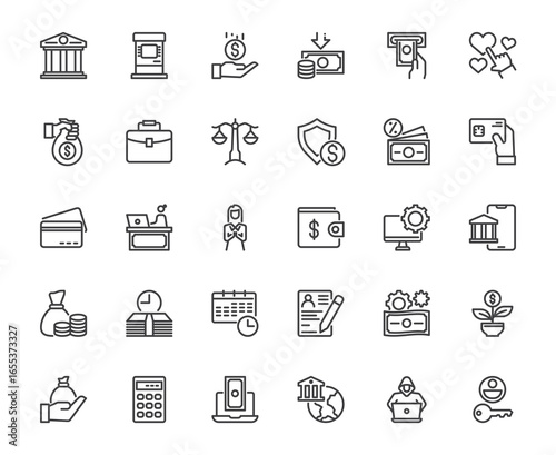 Bank icon set