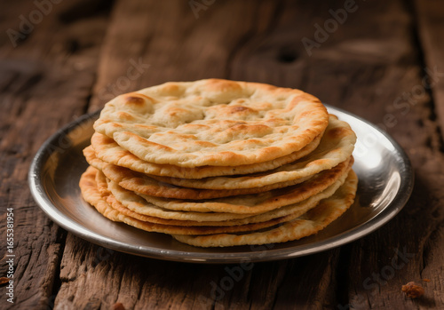 Traditional Indian Puran Poli flatbread stacked on a plate, authentic festive sweet dish