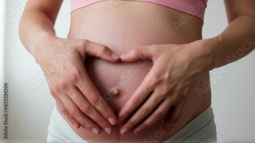 Wallpaper Mural A pregnant woman's hands forming a heart shape on her belly. Torontodigital.ca