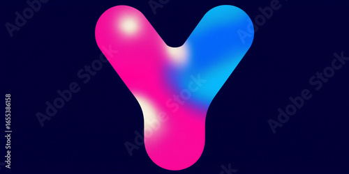 Vibrant, colorful y initial representing modern design trends
