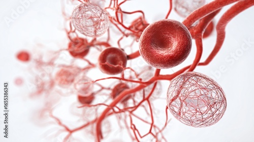 Detailed Blood System on White Isolated Background for Medical Illustrations