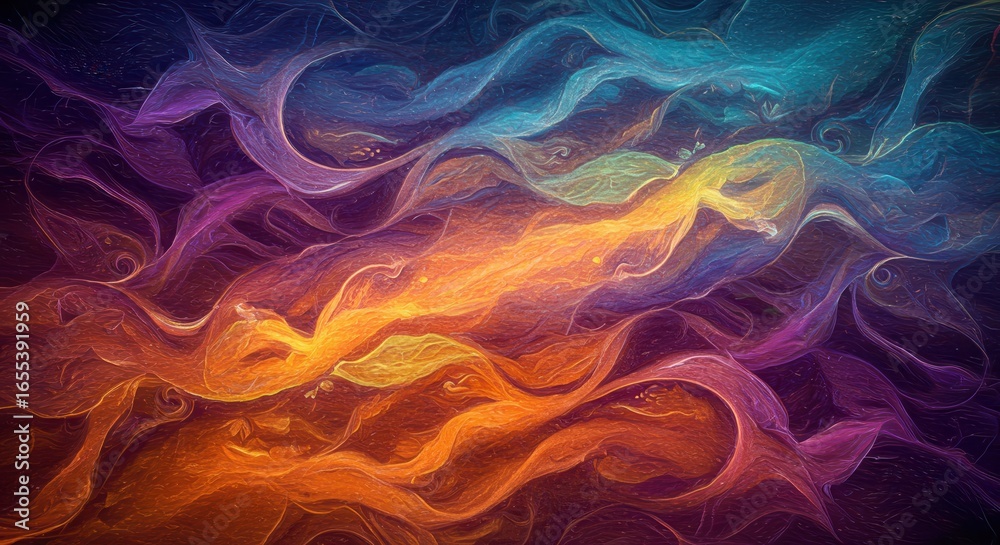 Obraz premium Abstract Swirling Colors: A Symphony of Hues