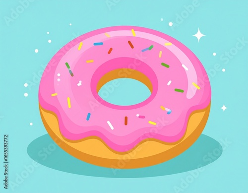 Food & Beverage Illustrations—Colorful sprinkles donut drawing