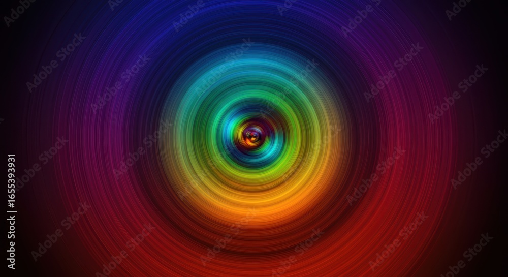 Vibrant Rainbow Concentric Circles Abstract Vibrant Rainbow Concentric Circles Abstract