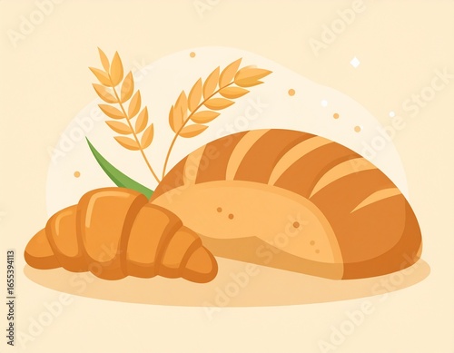 Food & Beverage Illustrations—Fresh bakery bread vector illustration