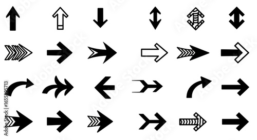Collection of assorted vector arrow icons, emphasizing direction and navigation