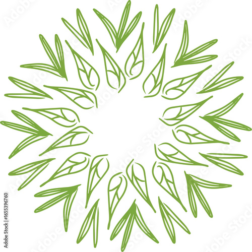 vector illustration of a green leaf ornament