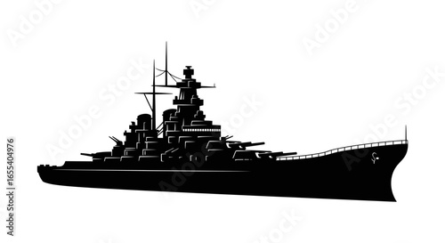 black battleship silhouette on white background clip art preview