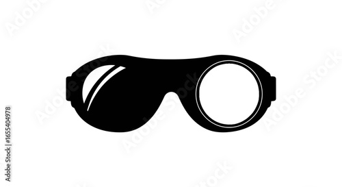 vintage aviator goggles icon perfect for retro designs aviation themes and industrial projects needing a classic bold safety symbol