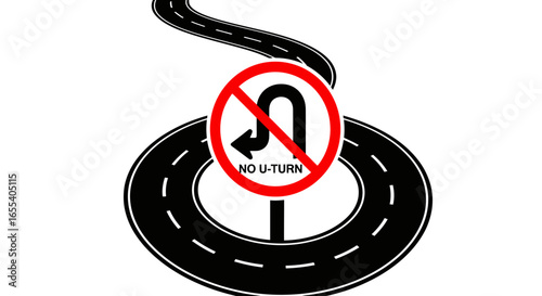 navigate lifes crossroads no uturn sign illustrating the importance of forward progress and strategic decisionmaking