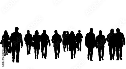 diverse crowd silhouettes walking perfect for urban lifestyle cityscape and business concepts website banners and social media posts