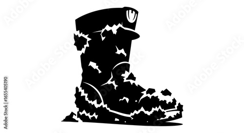 wornout military boot symbolic image for war sacrifice and veteran remembrance ideal for memorial day veterans day or remembrance day designs