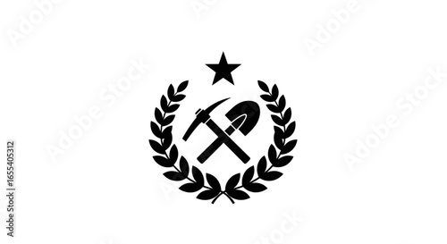 mining industry emblem a powerful black and white logo for resource extraction labor and achievement
