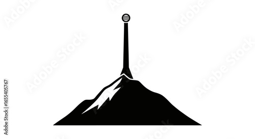 reaching the peak a symbolic illustration of achievement success and overcoming challenges ideal for business technology and leadership concepts