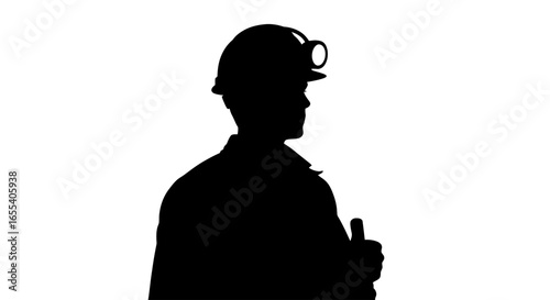 silhouette of a miner powerful symbol for hard work industry and resource extraction