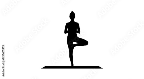 find inner peace silhouette of woman in tree pose yoga perfect for wellness websites meditation apps and mindfulness content