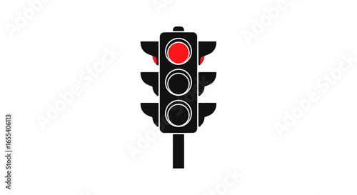 stop sign red traffic light icon for safety warning and regulation symbols in presentations websites and apps
