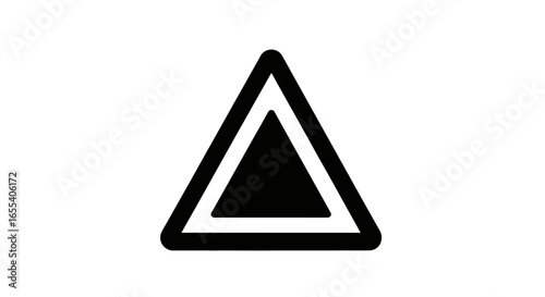 warning symbol bold black triangle icon for safety caution and hazard alerts ideal for website app and print design