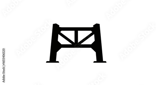 sturdy gate silhouette ideal for security construction and industrial designs representing strength and access control