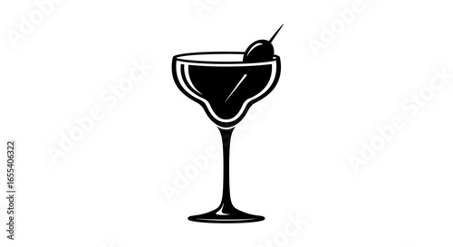 elegant martini cocktail silhouette perfect for menu design bar branding and vintagestyle drink promotions