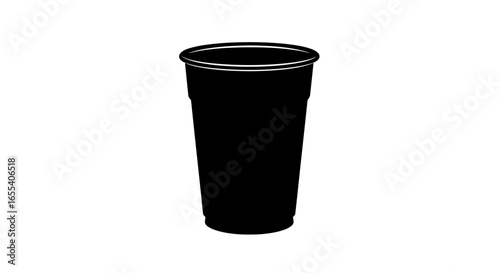 black disposable plastic cup perfect for mockups menus and beveragerelated designs