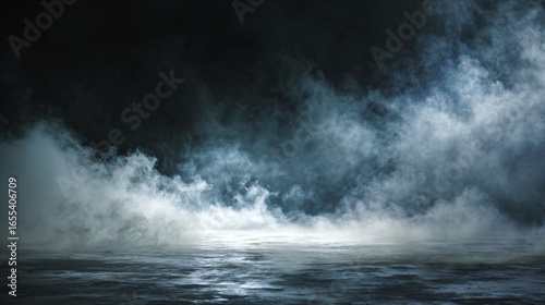 Mystical Smoke Black Ground Fog Cloud Floor Mist Background
