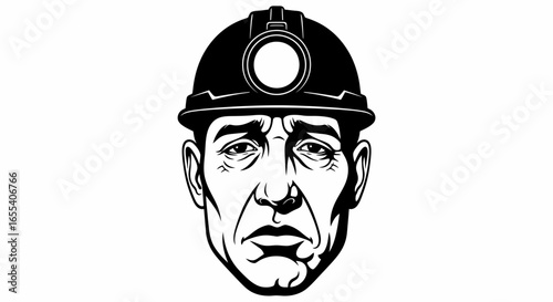 weathered miners face a powerful black and white portrait for mining industry and labor websites blogs and articles