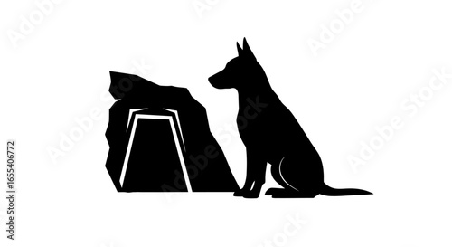 loyal companion waiting patiently by pets grave a symbolic silhouette for pet loss remembrance and grief support websites