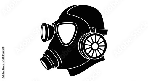 protecting your breath a strong silhouette of a gas mask for safety and hazard awareness campaigns