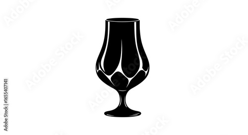 elegant black silhouette of a brandy glass perfect for menu design bar branding or liquor advertising