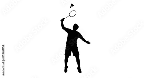 dynamic badminton player silhouette perfect for sports websites blogs and marketing materials