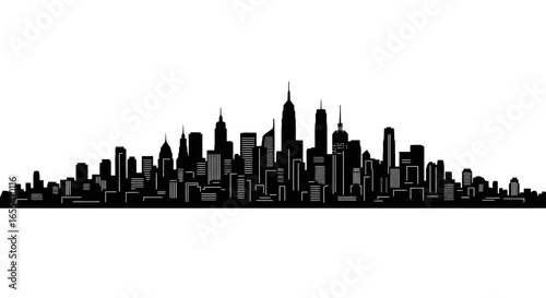 sleek city skyline silhouette perfect for urban designs presentations and modern branding projects