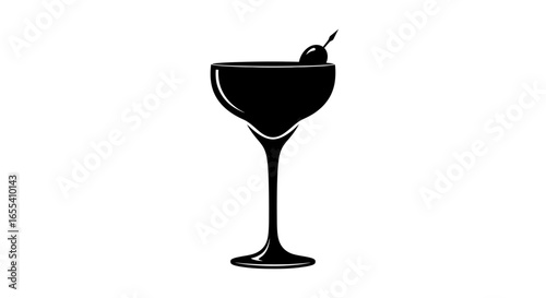 elegant martini cocktail silhouette perfect for menu design bar branding and cocktail recipe illustrations