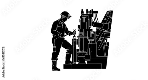 hardworking miner repairing industrial machinery ensuring safety and efficiency in underground mining operations