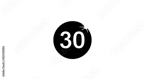 thirty days countdown bold black circle countdown timer for website banners social media posts or app interfaces