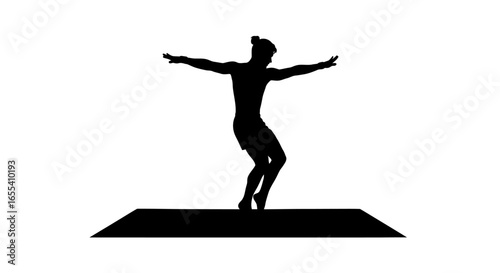 powerful silhouette of a male dancer balancing perfect for fitness dance or movementfocused designs