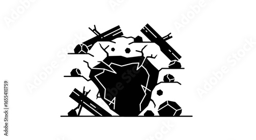 cracked earth broken timber illustrating environmental disaster land degradation or resource depletion for sustainability campaigns